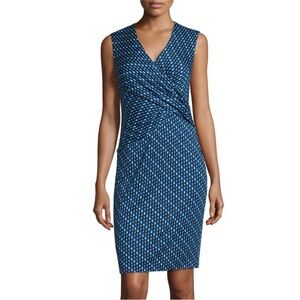Diane Von Furstenberg Leora Faux Wrap Silk Jersey Sheath Dress Size 8